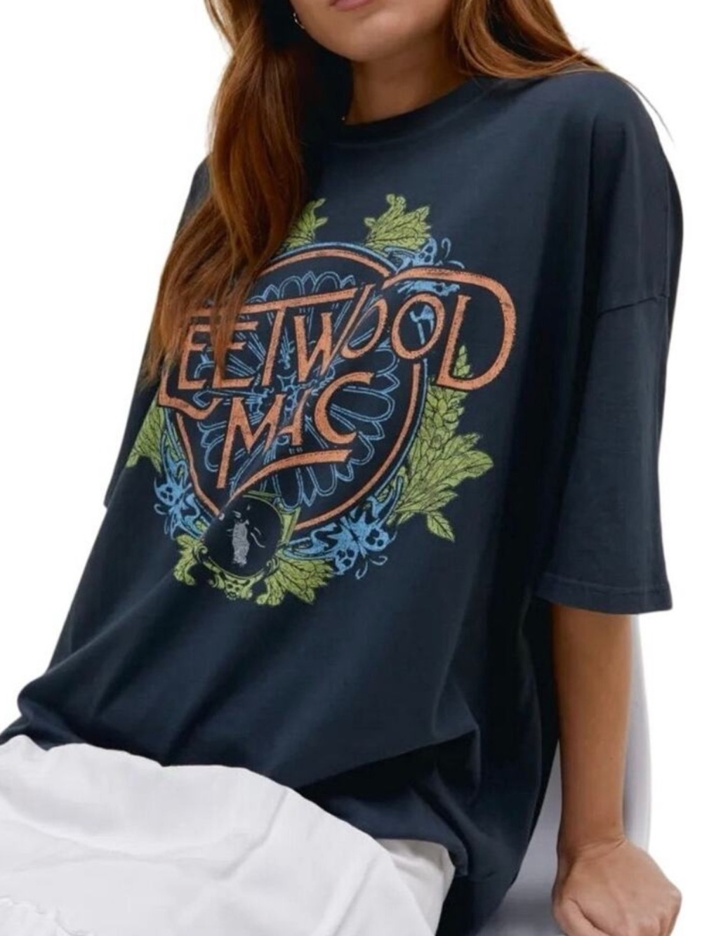NEW Daydreamer Fleetwood Mac Flower Crest OS Tee ~ Vintage Black ~ SOLD OUT - Picture 3 of 8